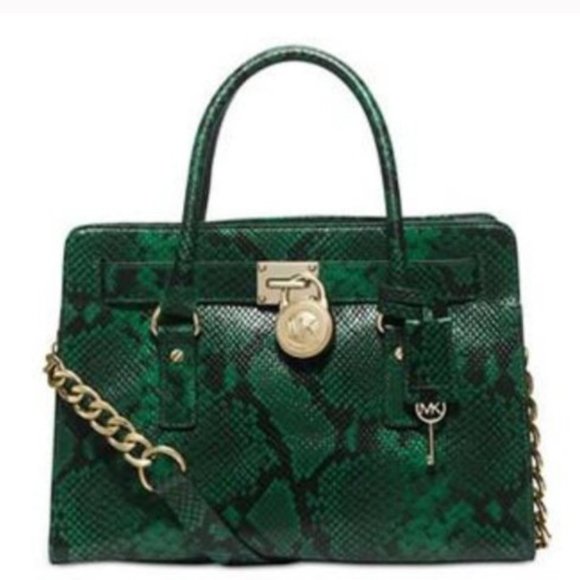 Michael Kors Hamilton Python Embossed Leather NWT - Picture 2 of 4